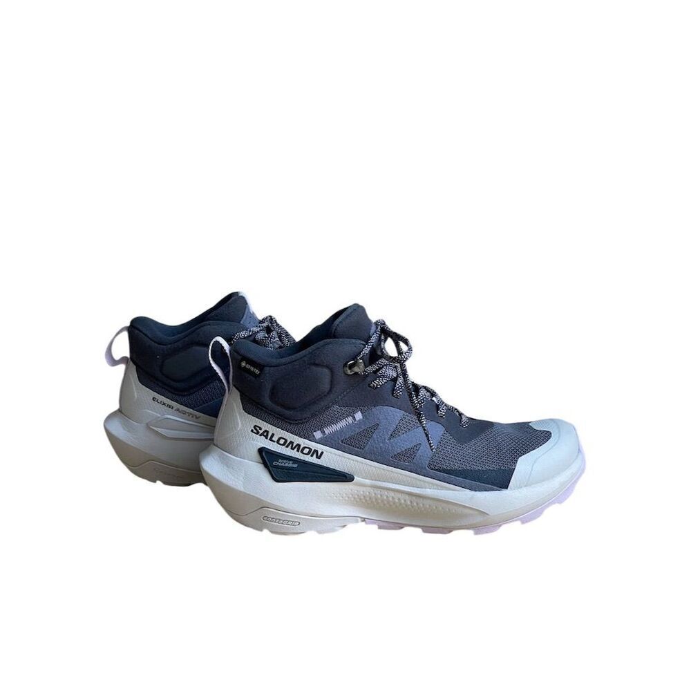 New Salomon Women's Elixir Mid GTX Hiking Shoes Gray Size 8 Waterproof